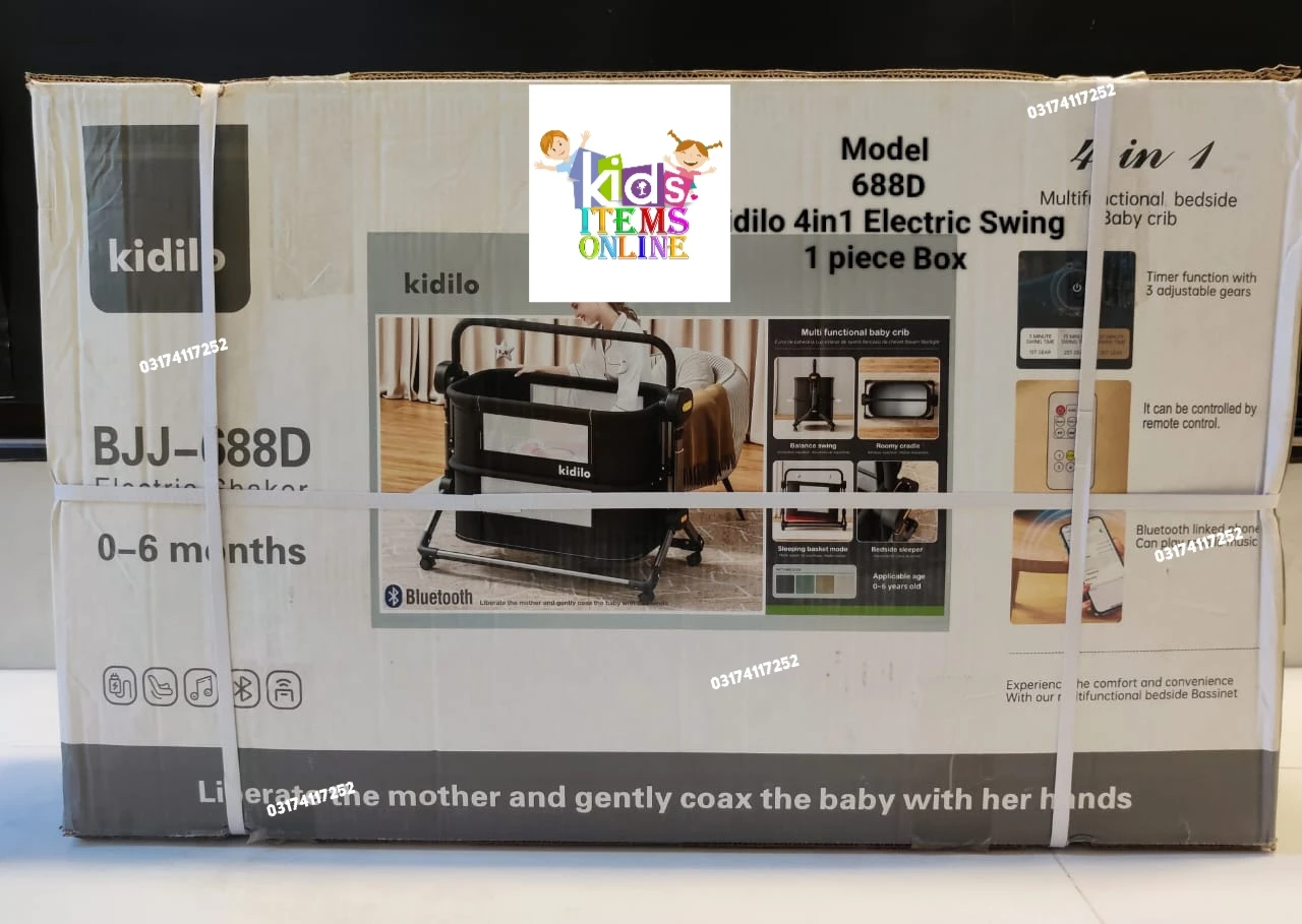 Kidilo Premium Electric Baby Swing BJ 688 Model with Smart Remote & Bluetooth