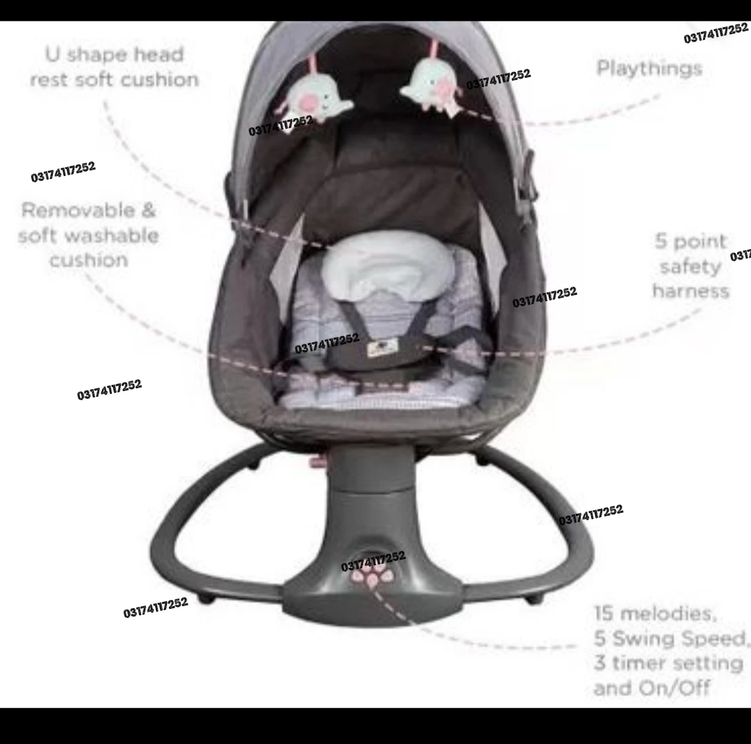 Mastela 3-in-1 Premium Electric Baby Swing, Rocker & Bassinet with Remote Control