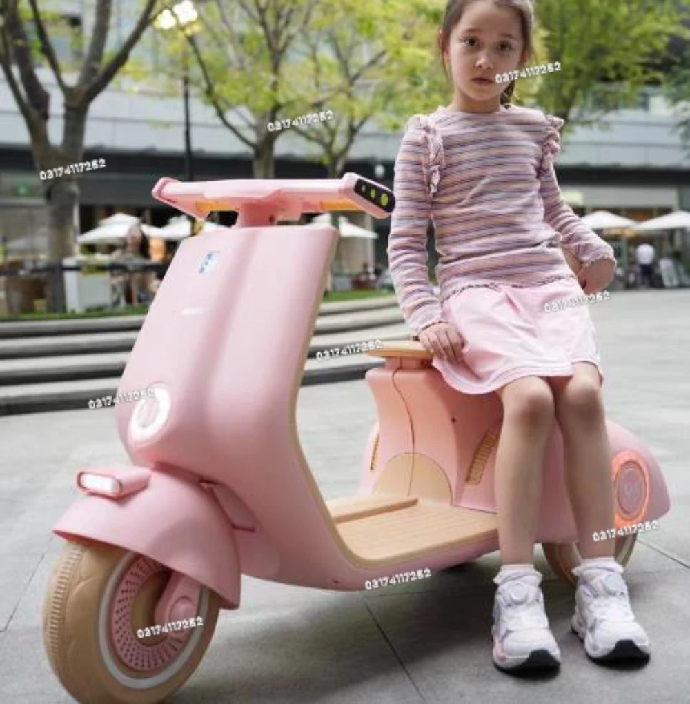 Premium Big Size Kids Electric Vespa Scooter with Double Motor & Bluetooth