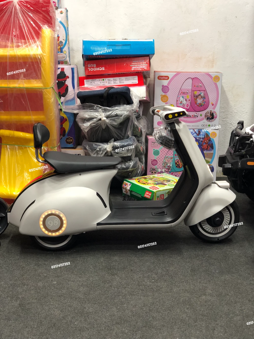 Premium Big Size Kids Electric Vespa Scooter with Double Motor & Bluetooth