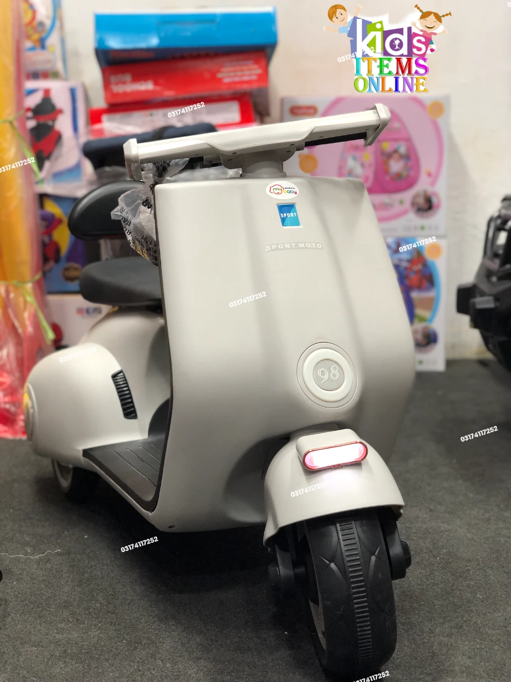 Premium Big Size Kids Electric Vespa Scooter with Double Motor & Bluetooth