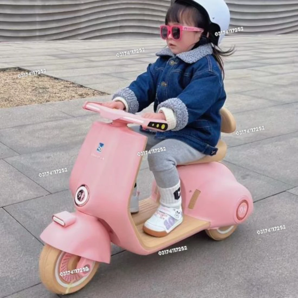 Premium Small Size Kids Electric Vespa Scooter with 6V4 Battery & LED Lights